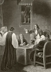 King James II of England Facing Bishops in the Privy Council, 1688, from 